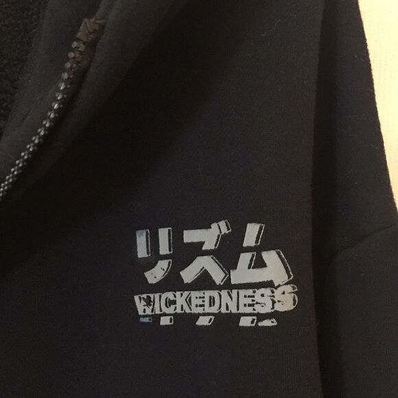 Black Fleece Lined Full Zip Hoodie Jacket Pit to Pit 26 1/2” WARM USED - Picture 3 of 13